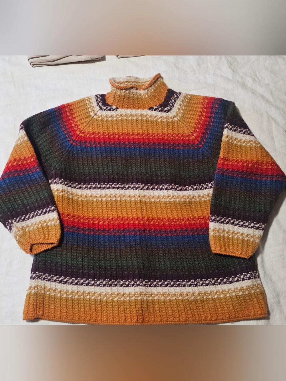 Vintage Chunky Wool Striped Sweater